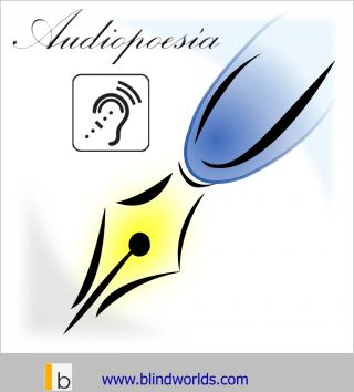 Una pluma de tinta ilustra el título "Audiopoesía"